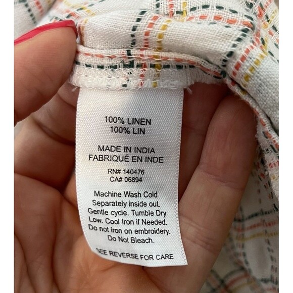 Faherty Women's Crispin Windowpane Smocked Lola Dress Size Small 217 - Picture 5 of 8